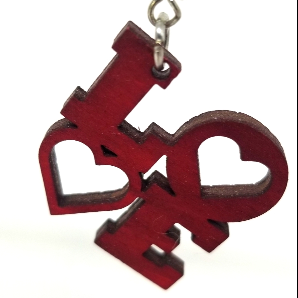 Earrings, laser cut died wood earings